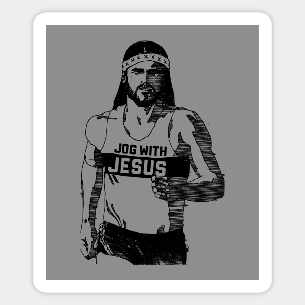 Jog with Jesus Sticker by TroubleMuffin